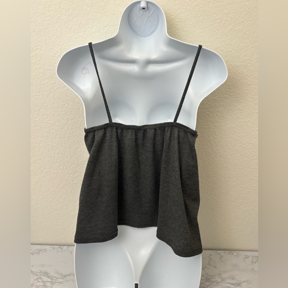 ROMWE Size Small Y2K Cami Cropped Top Spaghetti Straps Women’s Gray Pullover - Picture 3 of 4